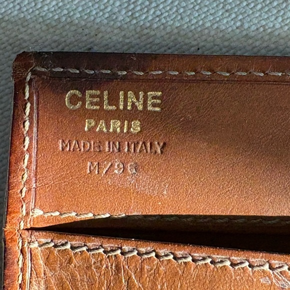 Celine vintage Triomphe Brown Leather long bifold women wallet - Picture 8 of 13